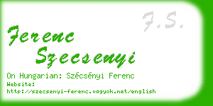 ferenc szecsenyi business card