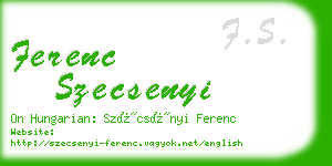 ferenc szecsenyi business card